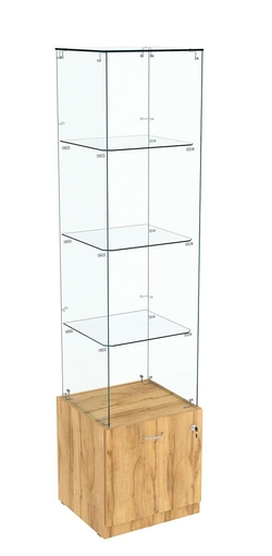 Витрина Кристалл №106 стаканчик (З/С - стекло), без дверей, Дуб Золотистый