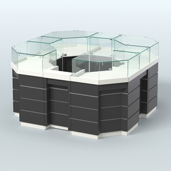 Торговый островок GOLD №2 восьмиугольный (4,04 кв.м), Белый и Черный