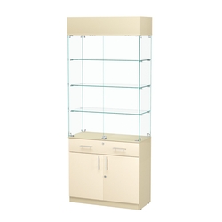 Витрина ювелирная "Диаманд" №12, ЛДСП крем вайс + МДФ ваниль