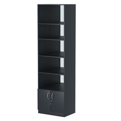 Стеллаж из ДСП с 4-мя полками 400x600 мм серии LEVEL-4 №7-2 (З/C - ЗЕРКАЛО), Антрацит