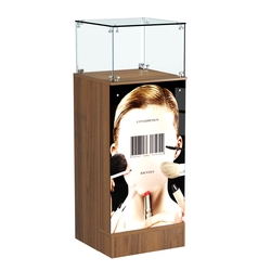 Прилавок со световым коробом квадратный №11, Орех