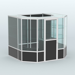 Павильон из профиля пристенный №7б (4,32 кв. м), Черный