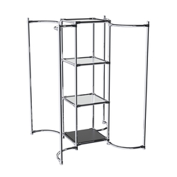 Хромированное вешало ВОЛНА №3-4 с зеркальными полками 4мм, Черный