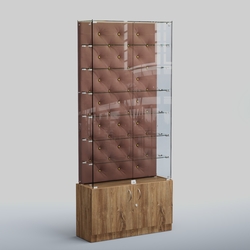 Высокая стеклянная витрина КАПИТОНЕ №33, Дуб канзас+03 M