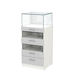 Прилавок ювелирный "Диаманд" №3-600 пристенный, Белый + Серый