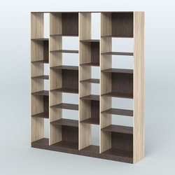 Стеллаж из ДСП серии ЛОФТ №15-2 с полками ДСП, Дуб Сонома + Дуб Венге