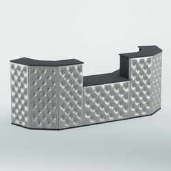 Ресепшен со столом БАРОН №7 (карета золото), Антрацит + Экокожа серебристая