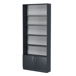 Стеллаж из ДСП с 4-мя полками 250x900 мм серии LEVEL-4 №11 (З/C - ДВП), Антрацит