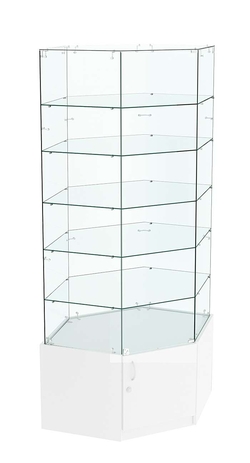 Витрина "Истра" угловая №918, шестигранная (З/С - стекло), Белый