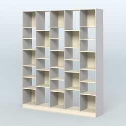 Стеллаж из ДСП серии ЛОФТ №13-2 с полками ДСП, Серый + Крем Вайс