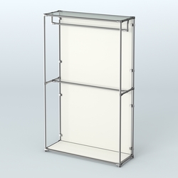 Торговая система ХРОМ (задняя стенка - ДСП) 1200 мм с поручнями №1, Белый