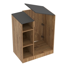 Прилавок-проход из ДСП Модерн, Дуб Канзас коричневый + Черный