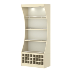 Стеллаж Гарант №1-4-900-О с ограничителями, Крем Вайс + Белый