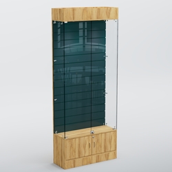 Витрина СЕТЬ №4 с экономпанелью, Дуб Золотистый+Антрацит