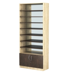 Стеллаж из ДСП с 8-ю полками 400x900 мм серии LEVEL-8 №14-2 (З/C - ЗЕРКАЛО), Дуб Сонома + Дуб Венге