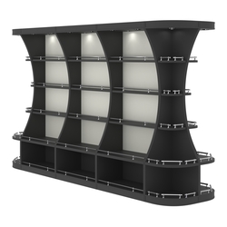 Островной высокий стеллаж ГАРАНТ №4-О с ограничителями, Черный и Белый