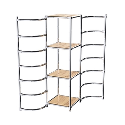 Хромированное вешало ДУГА №1-3 с полками ДСП 16 мм, Дуб Золотистый