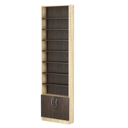 Стеллаж из ДСП с 8-ю полками 150x600 мм серии LEVEL-8 №2 (З/C - ДВП), Дуб Сонома + Дуб Венге