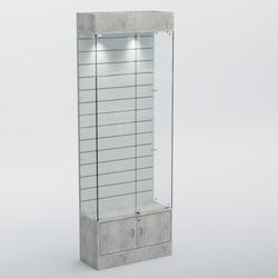 Витрина СЕТЬ №5 с экономпанелью, Метрополитан Грей