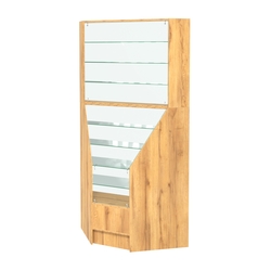 Витрина внутренняя угловая Алмаз №4, Дуб Золотистый