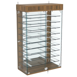 Витрина настенная НЕО №2А-4 с девятью полками и зеркалом, Орех