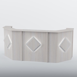 Ресепшен со скошенными углами КРУГ №5, Ясень Анкор светлый