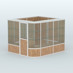 Павильон из профиля угловой №5б (5,5 кв.м), Дуб Канзас коричневый