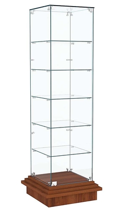 Витрина с пятью квадратными полками ЗИККУРАТ №501, Орех
