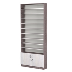 Стеллаж из ДСП с 9-ю полками 200x900 мм серии LEVEL-9 №10 (З/C - ДВП), Ясень Анкор темный + Ясень Анкор светлый