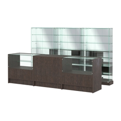 Комплект низких витрин ХП-11 и прилавков ЭК-3, Дуб Венге