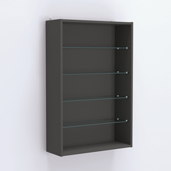 Витрина настенная №202-1Г открытая с четырьмя полками, Черный