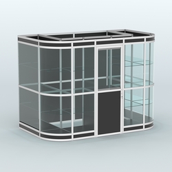 Павильон из профиля пристенный №8в (4,05 кв. м), Черный