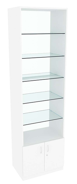Витрина СЭСП-О №2-400 (З/C - Стекло) со стеклянными полками, Белый