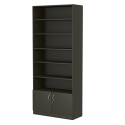 Стеллаж из ДСП с 5-ю полками 400x900 мм серии LEVEL-5 №14 (З/C - ДВП), Черный