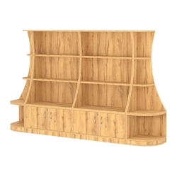 Пристенный низкий стеллаж ГАРАНТ №2, Дуб Золотистый