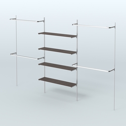 Neo Fix №5 с полками из ДСП и П-образными поручнями (3600 мм), Дуб Венге