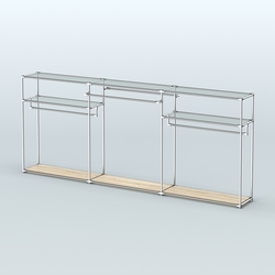 Островная торговая система ХРОМ 3600 мм с поручнями №5, Дуб Сонома