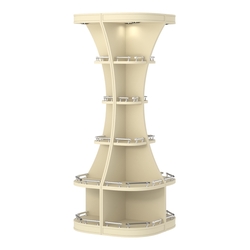 Островной высокий стеллаж ГАРАНТ №1-О с ограничителями, Крем Вайс