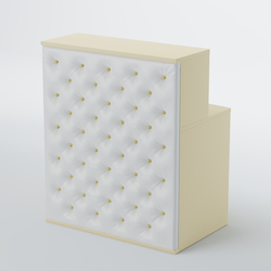 Ресепшен БАРОН №1 (карета золото), Крем вайс + Экокожа белая