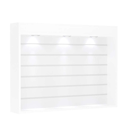 Витрина настенная №3-2В с эконом панелью и верхним фризом, Белый