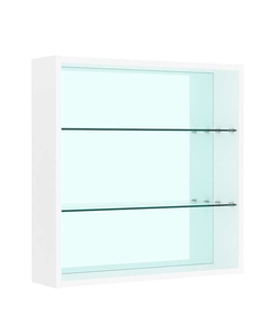 Витрина настенная №1-2Г открытая с зеркалом, Белый