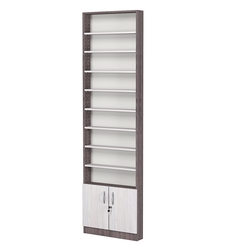 Стеллаж из ДСП с 8-ю полками 100x600 мм серии LEVEL-8 №1 (З/C - ДВП), Ясень Анкор темный + Ясень Анкор светлый