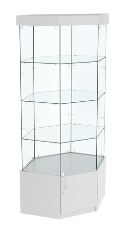 Витрина "Истра" угловая №17, шестигранная, (З.С-стекло), Серый