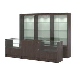 Комплект витрин ЭК-01 и прилавков ЭК-3, Дуб Венге