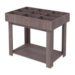 Корзина для распродаж из ДСП на 9 ячеек, Ясень Анкор темный