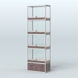 Витрина большая для продажи средних млекопитающих в зоомагазин серии КУНЬИ-04, Ясень Анкор темный