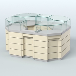 Торговый островок GOLD №1 (3,13 кв.м), Серый + Крем Вайс