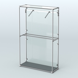 Торговая система ХРОМ (задняя стенка - стекло) 1200 мм с поручнями №4, Темно-Серый