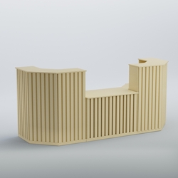 Ресепшен со столом выдачи серии ПРИЛИВ №7, Крем Вайс