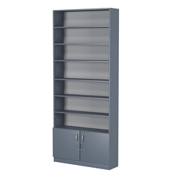 Стеллаж из ДСП с 6-ю полками 250x900 мм серии LEVEL-6 №11 (З/C - ДВП), Темно-Серый